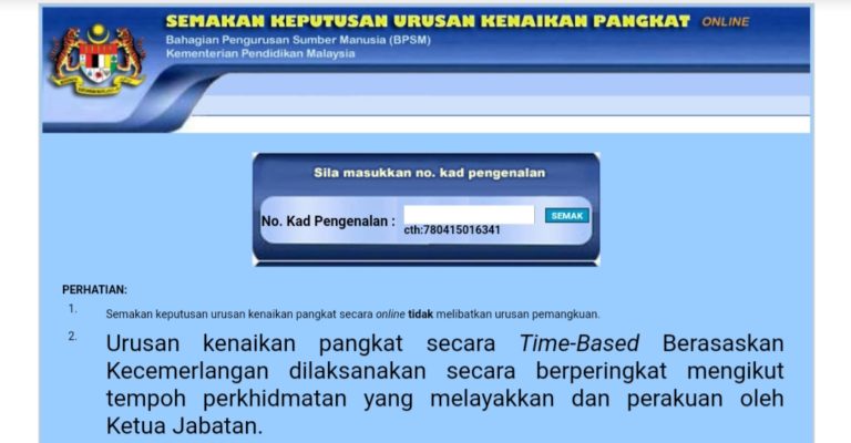 Semakan Keputusan Kenaikan Pangkat