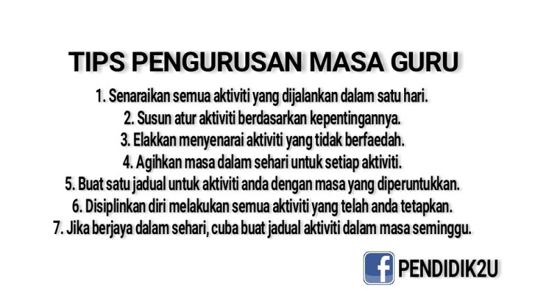 Tips Pengurusan Masa