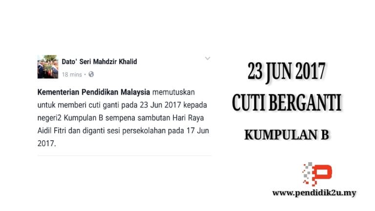 KPM Umum 23 Jun Cuti Berganti