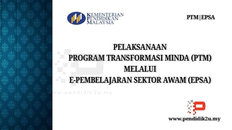 Program Transformasi Minda PTM Melalui E-Pembelajaran EPSA