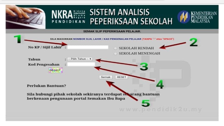 Cara Semak Markah di Saps Ibu Bapa
