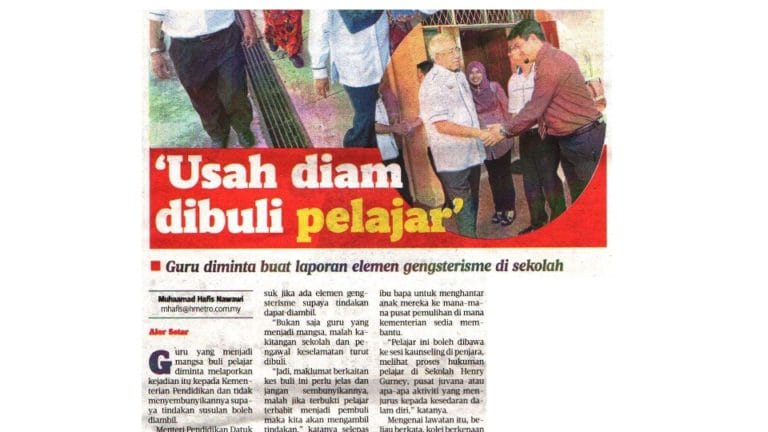 Guru Usah Diam Dibuli Pelajar