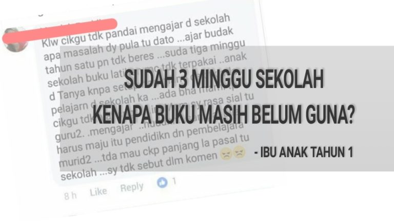 Dah Sekolah 3 Minggu Kenapa Buku Tak guna?