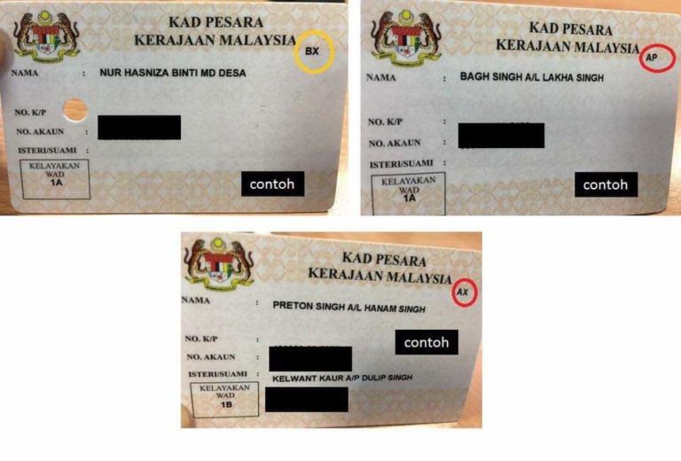 Maksud Kod Pada Kad Pesara Kerajaan