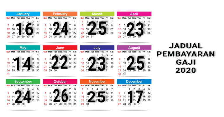 Jadual Tarikh Pembayaran Gaji 2020 Penjawat Awam (RASMI)