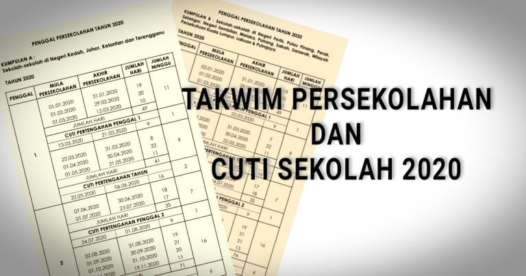 Takwim Persekolahan 2020 (Rasmi KPM)