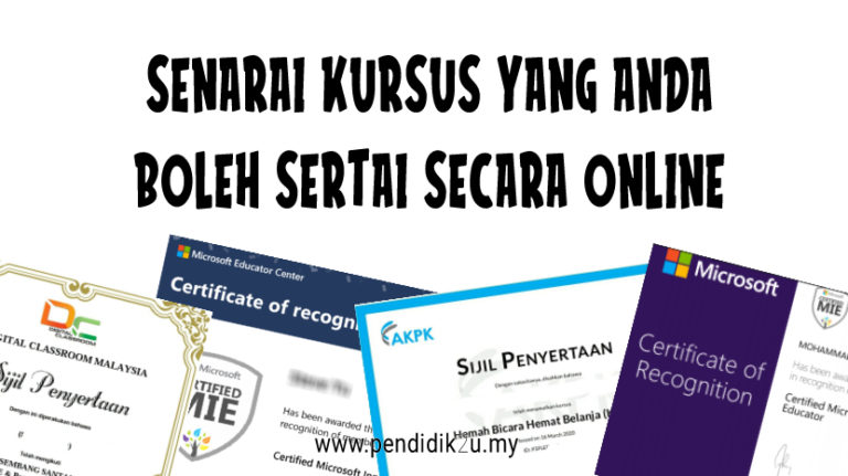 Senarai Kursus dan Webinar Yang Boleh Disertai Guru