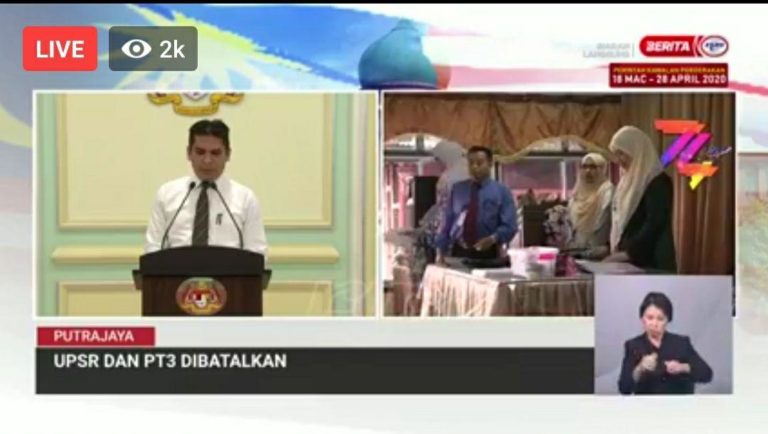 Peperiksaan UPSR dan PT3 2020 Dibatalkan
