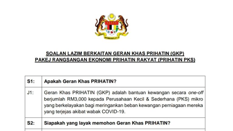 Permohonan Geran Khas Prihatin RM3000 Untuk Perusahaan Kecil dan Sederhana (PKS) Mikro