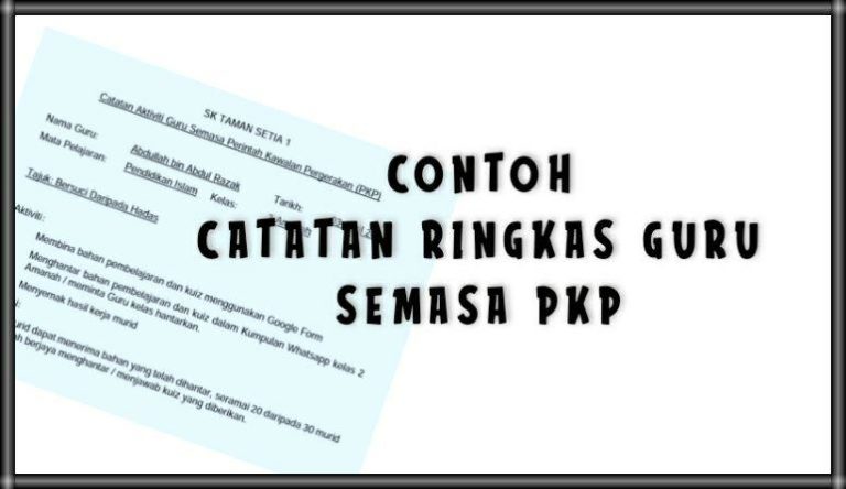 Contoh Catatan Ringkas PdP Online Guru