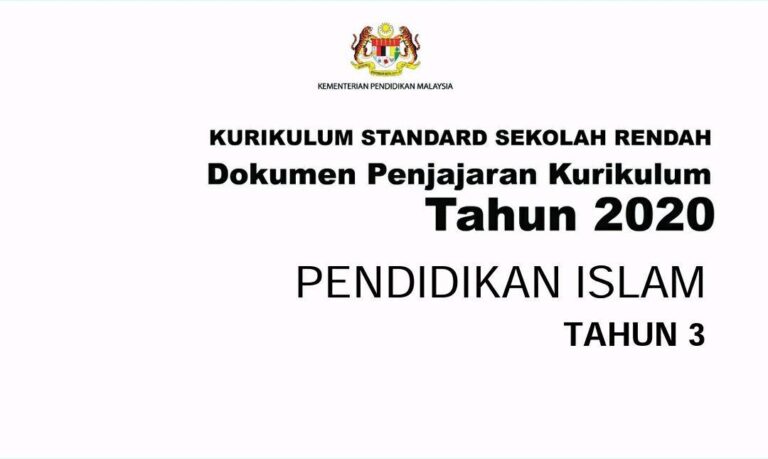 Dokumen Penjajaran Kurikulum (DPK) Pendidikan Islam Tahun 3