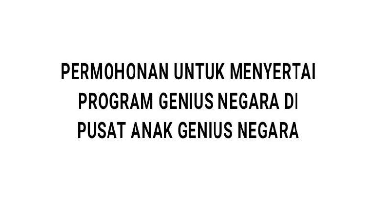 Permohonan Program Genius Negara