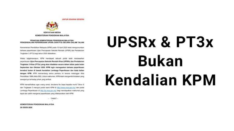UPSRx & PT3x Bukan Dari KPM