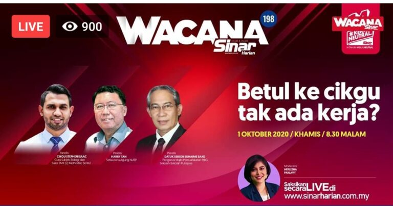 LIVE: Wacana “Betul ke Cikgu Tak Ada Kerja?”