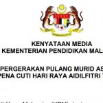 murid pulang asrama covid 19