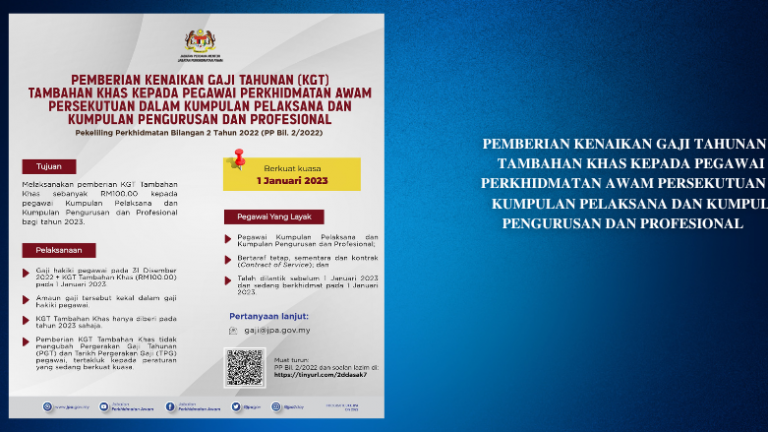 Pemberian Kenaikan Gaji Tahunan (KGT) Tambahan Khas RM100