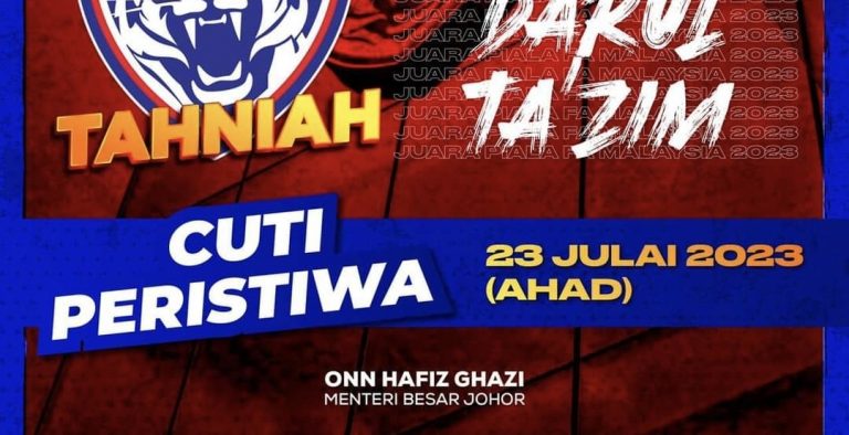 Johor Cuti Peristiwa 23 Julai 2023