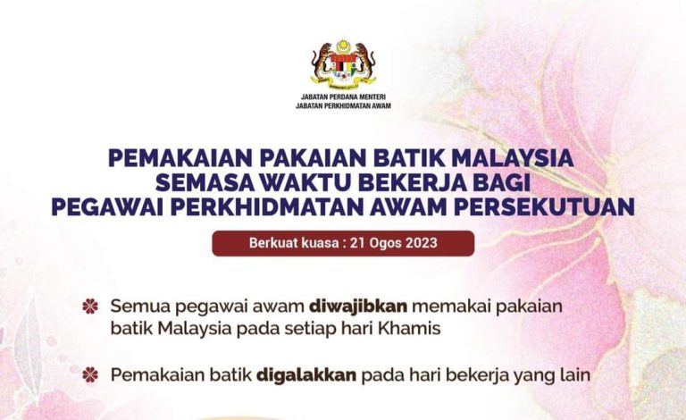 Definisi Batik Malaysia Yang Wajib Dipakai Hari Khamis