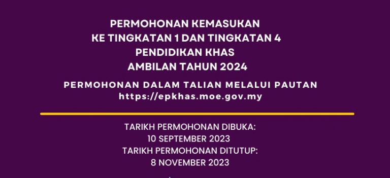 Permohonan Kemasukan Ke Tingkatan 1 dan 4 Pendidikan Khas