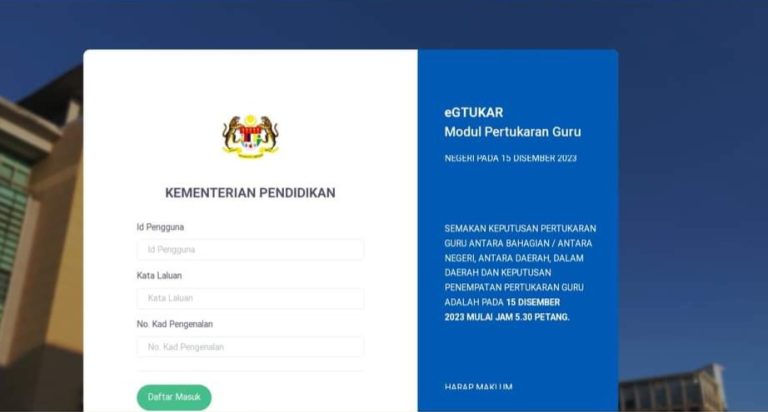 Semakan Keputusan eGtukar Sesi Jan 2024