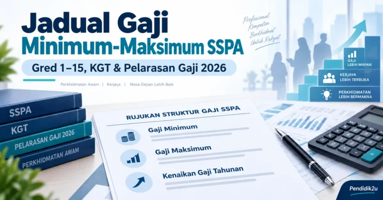 Jadual Gaji Minimum Maksimum SSPA: Gred 1–15, KGT dan Pelarasan Gaji 2026