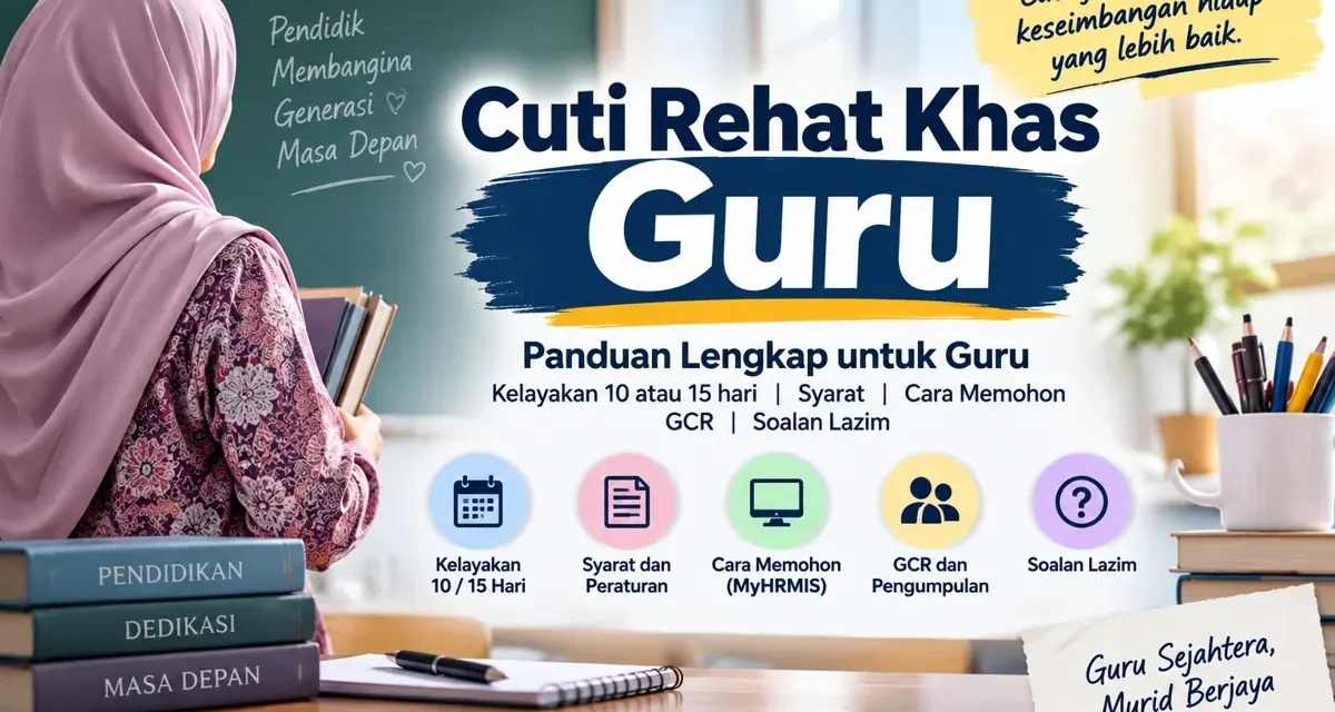 Cuti Rehat Khas Guru: Kelayakan 10 atau 15 Hari, Syarat, GCR dan Cara Memohon