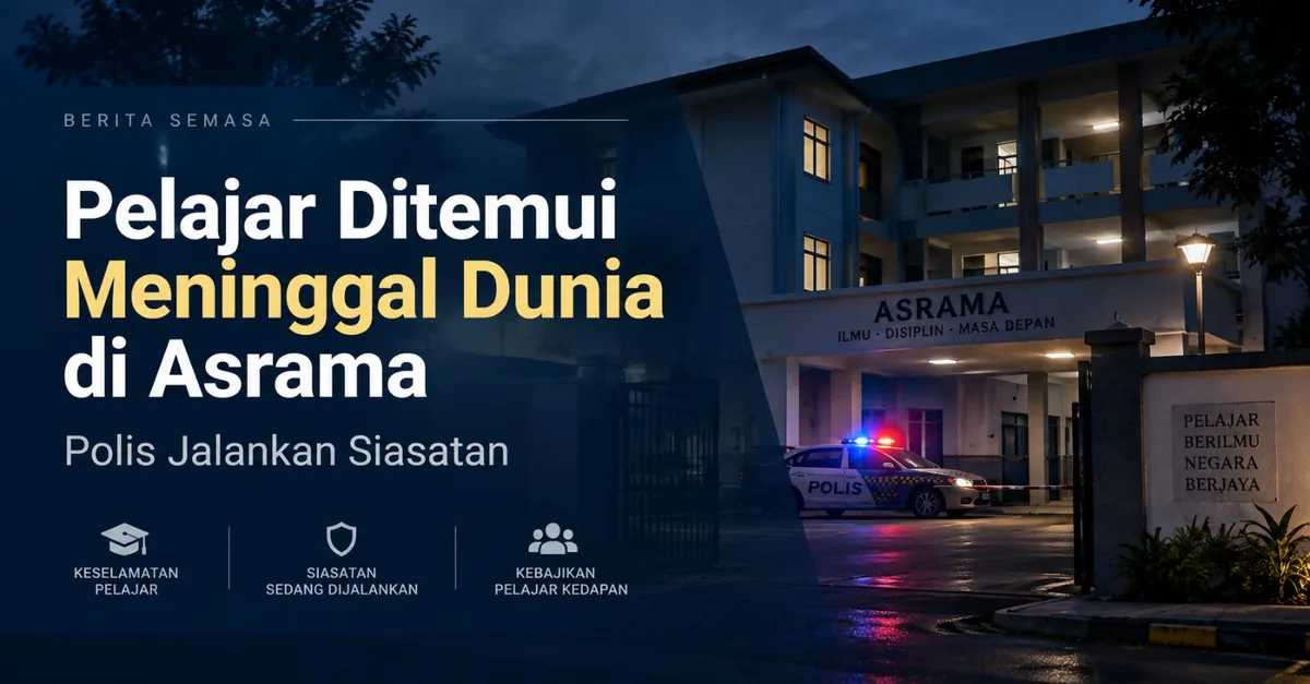 Pelajar Lelaki Ditemui Meninggal Dunia di Asrama Sekolah, Polis Jalankan Siasatan