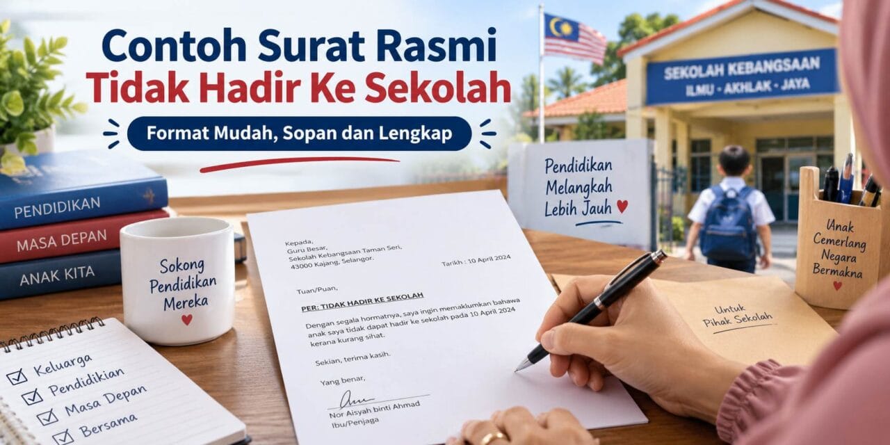 Contoh Surat Rasmi Tidak Hadir ke Sekolah