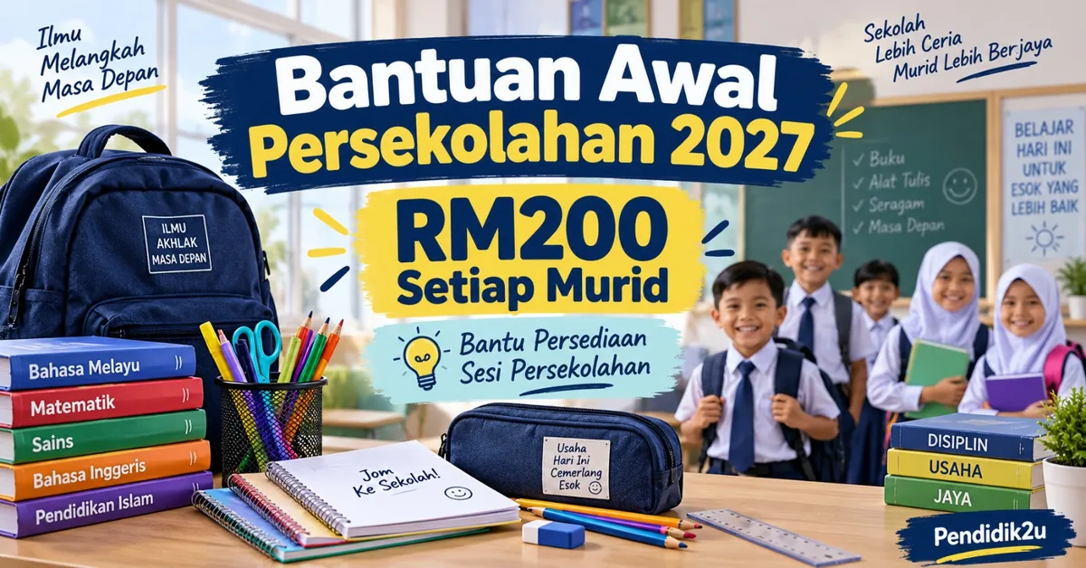 Bantuan Awal Persekolahan RM200 Tahun 2027: Kelayakan, Tarikh Bayaran dan Cara Terima