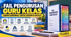 Fail pengurusan guru kelas dengan contoh isi kandungan, susunan divider dan checklist tugas