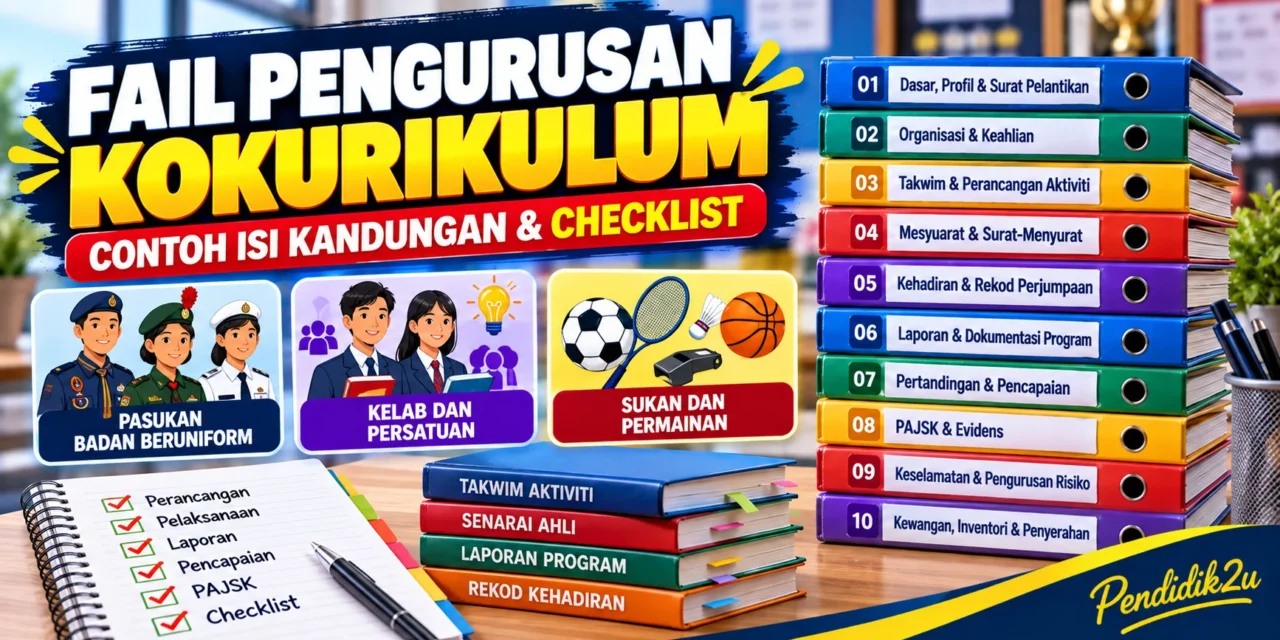 Fail Pengurusan Kokurikulum: Senarai Kandungan, Contoh Susunan & Checklist