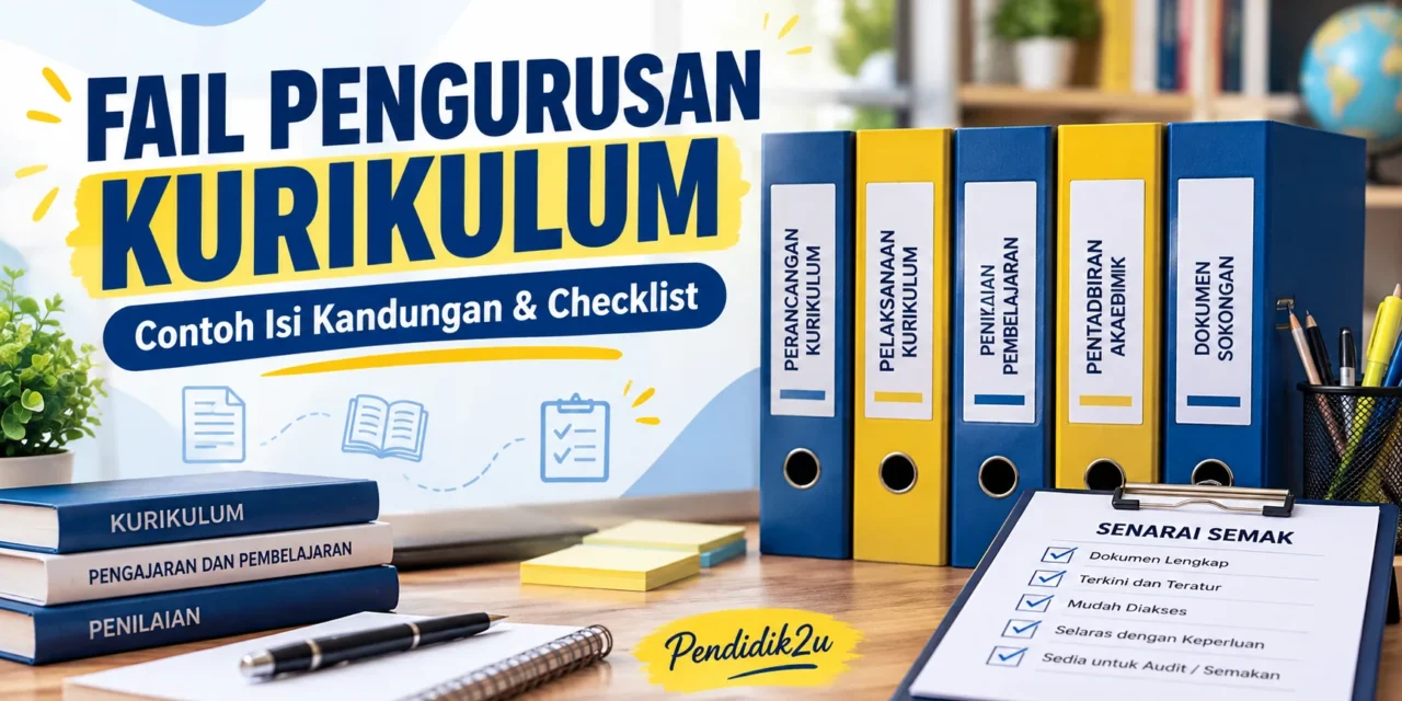 Fail Pengurusan Kurikulum: Senarai Kandungan, Contoh Susunan & Checklist
