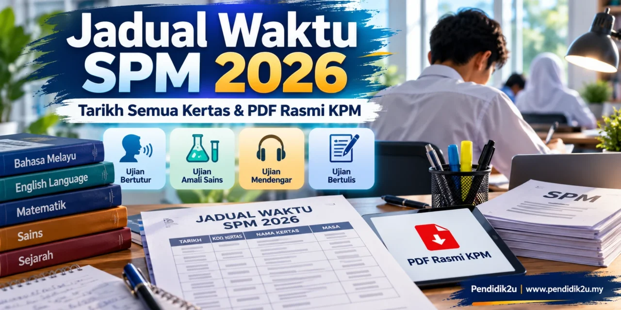 Jadual Waktu SPM 2026: Tarikh Semua Kertas dan PDF Rasmi KPM