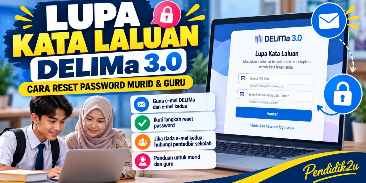 Lupa Kata Laluan DELIMa 3.0: Cara Reset Password Murid dan Guru