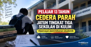 Ilustrasi berita pelajar 13 tahun jatuh bangunan sekolah Kulim, bukan gambar mangsa atau lokasi sebenar