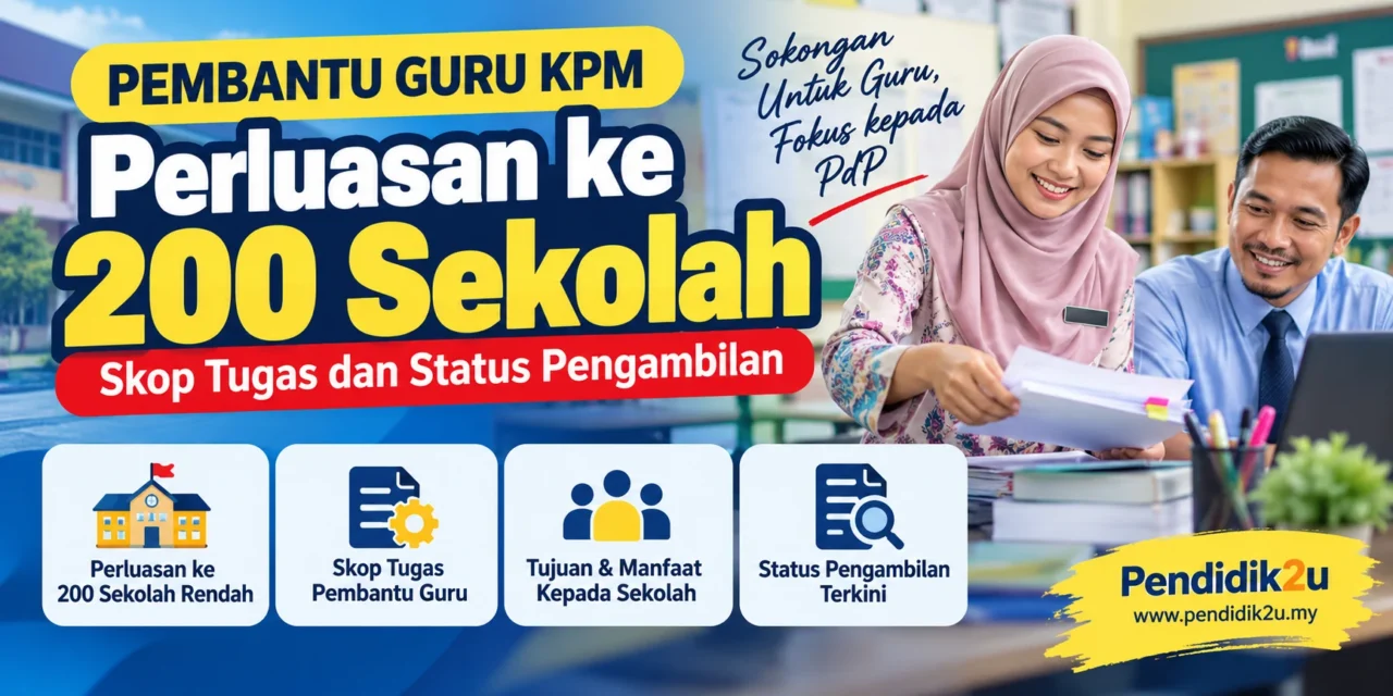 Pembantu Guru KPM 2027: Perluasan ke 200 Sekolah, Skop Tugas dan Status Pengambilan