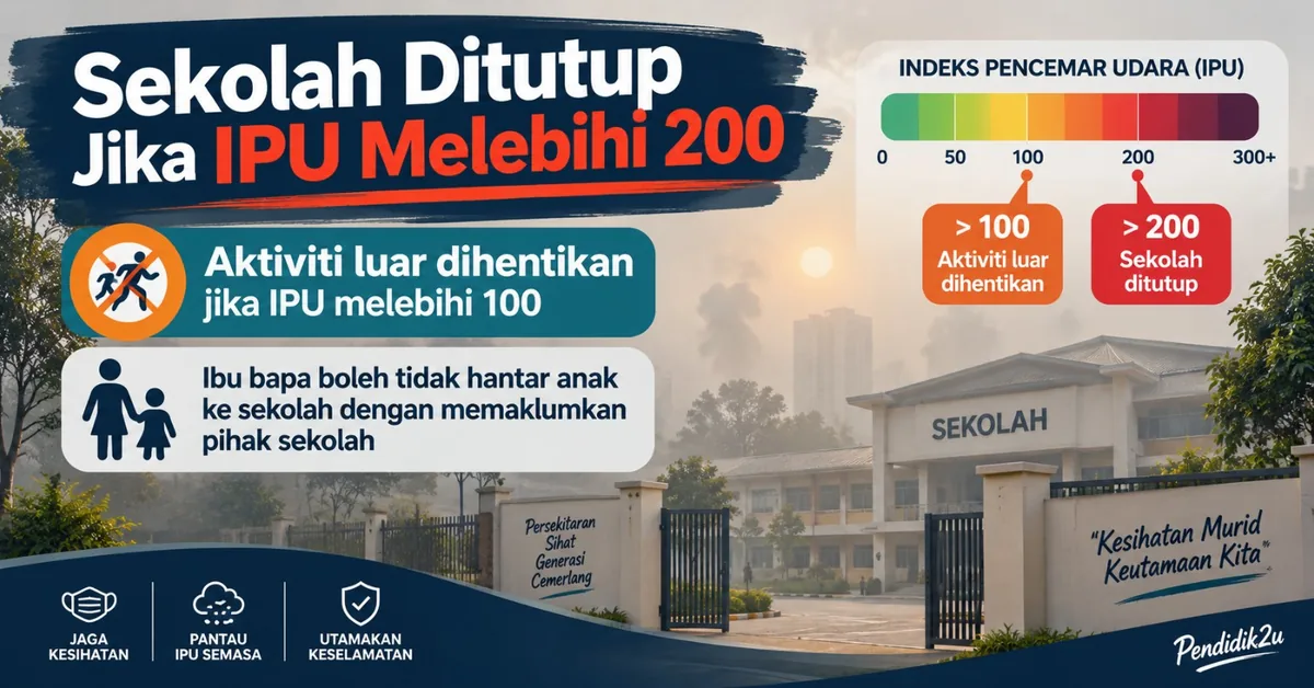 Sekolah Ditutup Jika IPU Melebihi 200, KPM Selaras Tatacara Baharu Jerebu