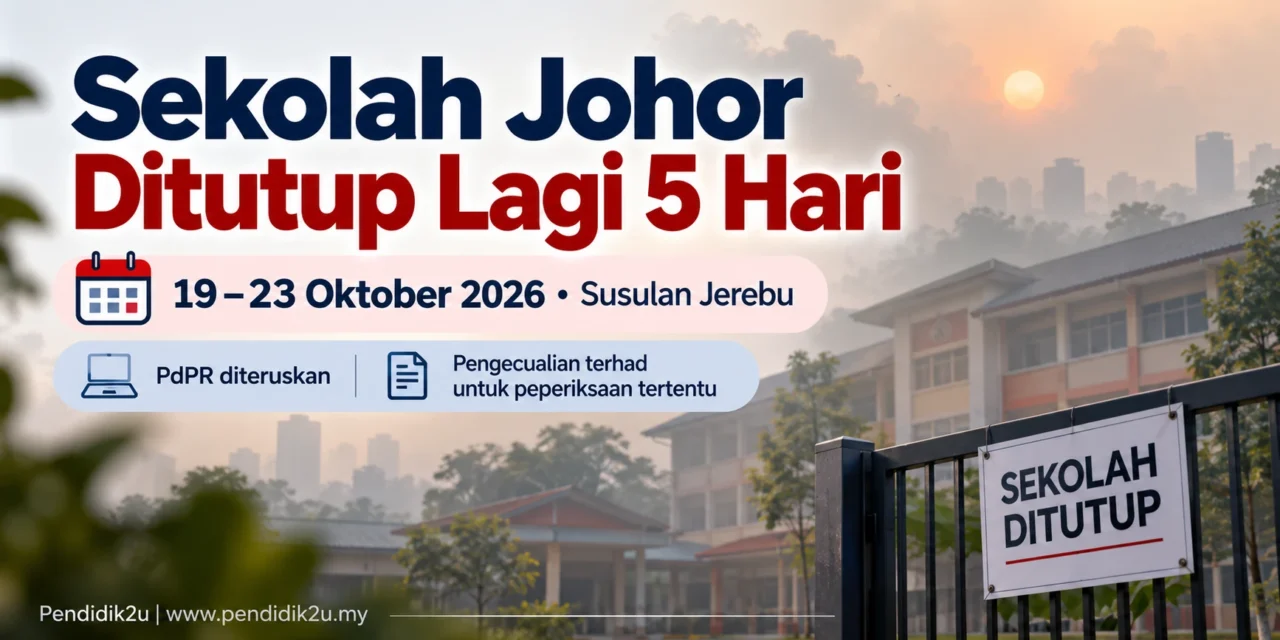 Sekolah Johor Ditutup Lagi 5 Hari, 19–23 Oktober 2026 Akibat Jerebu