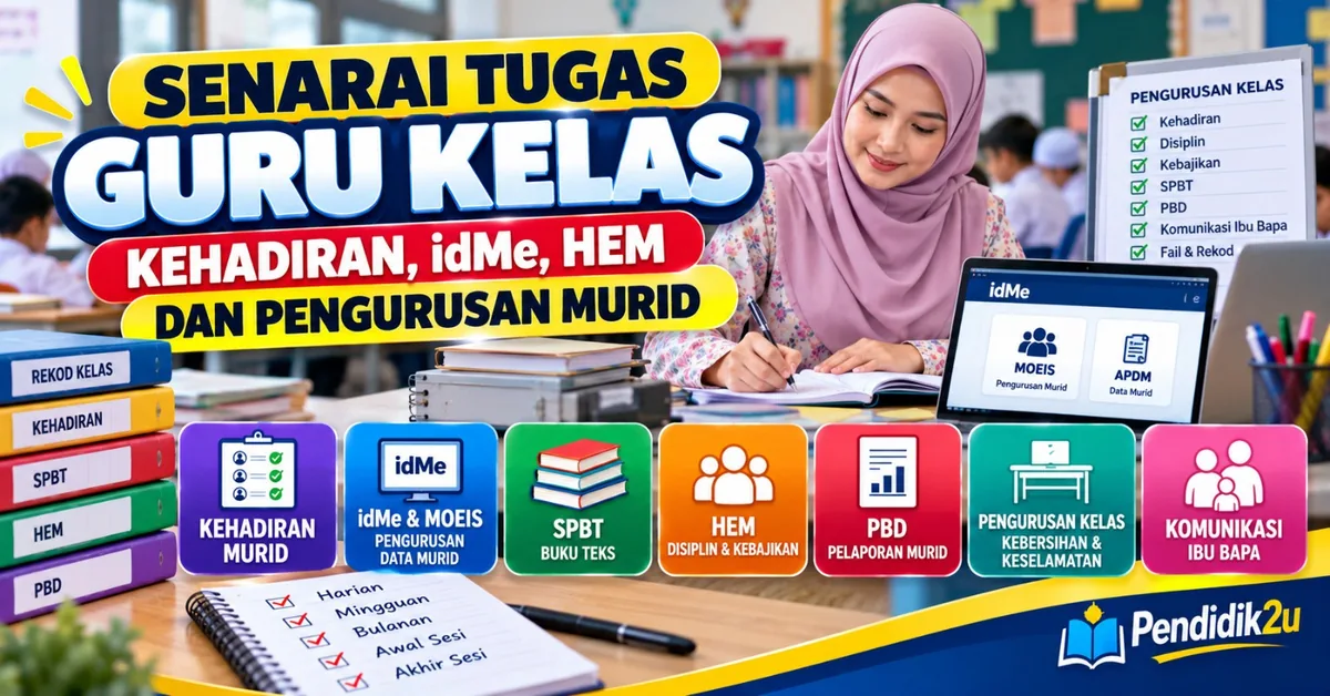 Senarai Tugas Guru Kelas: Kehadiran, idMe, HEM & Pengurusan Murid