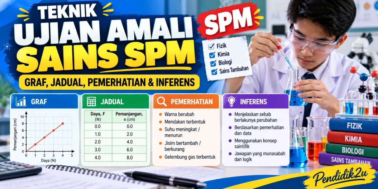 Teknik Ujian Amali Sains SPM: Graf, Jadual, Pemerhatian & Inferens