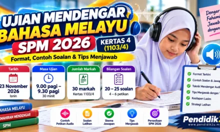 Ujian Mendengar BM SPM 2026: Format Kertas 4, Contoh Soalan & Tips